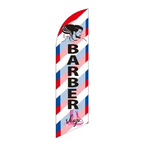 Barber Shop Feather Flag Hair Beauty Face Beach Banner Now Open Advertising Banner Kit Include Feather Flag