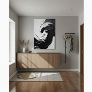 Decoración Moderna para el Hogar, Arte Abstracto para Pared, Mural en Lienzo, Blanco y Negro, Pintura al Óleo Pintada a Mano, Impresión Digital, Naturaleza Muerta, Marco Original - Product Image 2