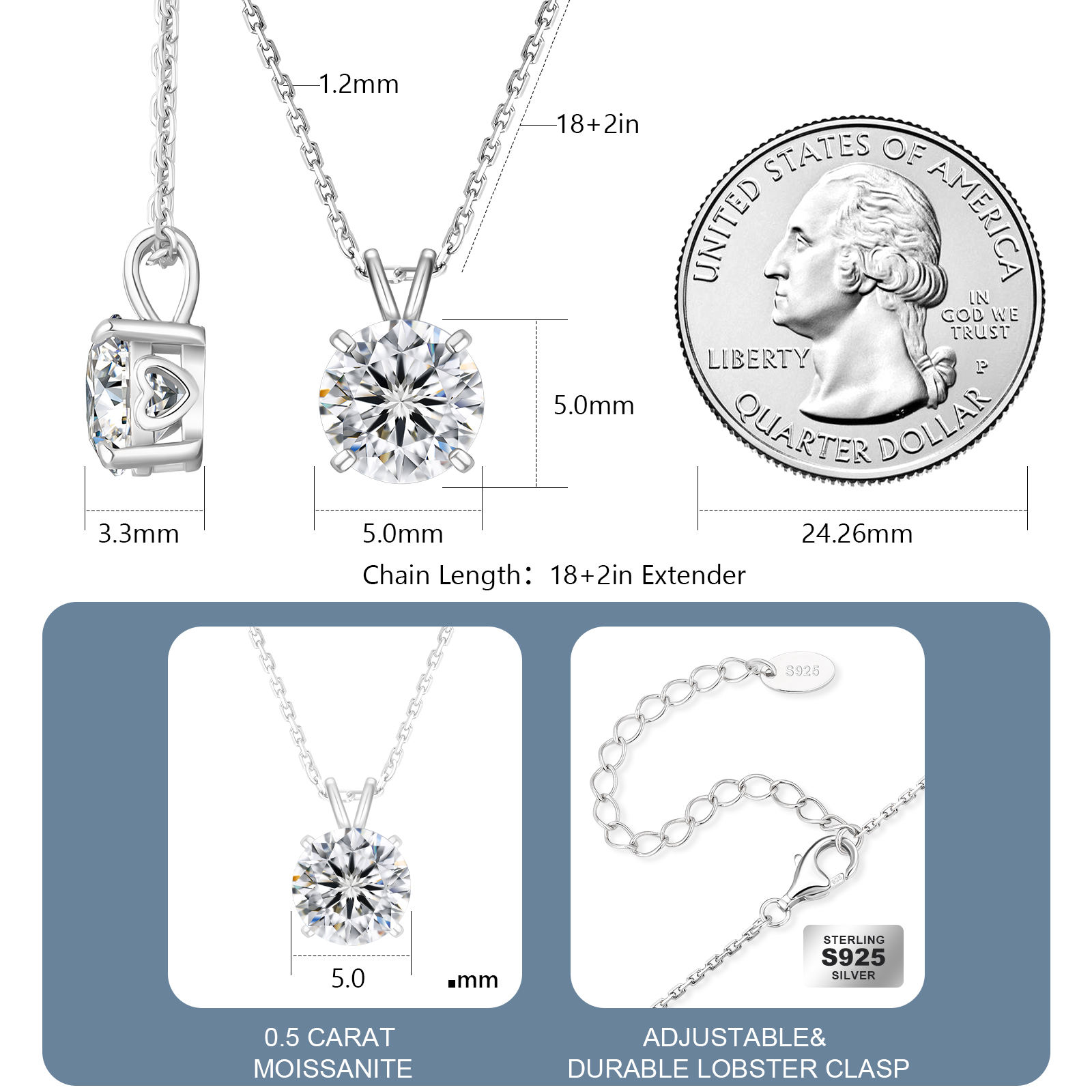 0.5 ct 4-Prong White Gold