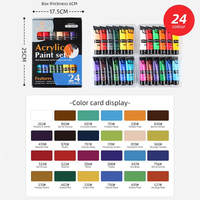 Peintures acryliques Panwenbo professionnelles non toxiques 12/18/24/36 couleurs 30ml pour toile