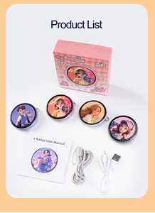 Badge électronique intelligent AI avec écran tactile IPS HD de 1,7 pouce, transfert de photos et de selfies via Bluetooth, badge numérique intelligent AI - Product Image 4
