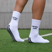 Chaussettes de sport personnalisées à thème football pour hommes, blanches, respirantes, antidérapantes, durables, pour l'entraînement