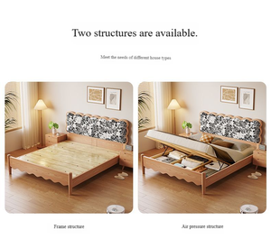 <span class=keywords><strong>Lit</strong></span> en <span class=keywords><strong>bois</strong></span> massif de style scandinave, tête de <span class=keywords><strong>lit</strong></span> capitonnée florale, <span class=keywords><strong>lit</strong></span> plateforme - Product Image 6