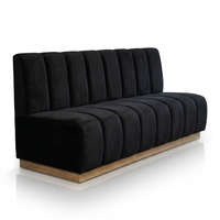 Banquette de restaurant commerciale en velours, canapé capitonné bicolore, siège de banquette personnalisé pour café, hôtel, salle à manger