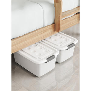 Boîte de rangement sous le lit, rectangulaire, en PP, avec roulettes, pour vêtements et literie, usage domestique, conteneur à vêtements en plastique plat - Product Image 5