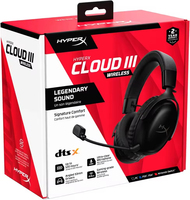 Headset gaming nirkabel HyperX Cloud 3 77Z46AA 77Z45AA Merah Hitam, headset gaming PC, earphone gaming dengan mikrofon
