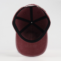 Casquette de baseball 6 panneaux de haute qualité, personnalisée, en denim de coton délavé à pois, style vintage, avec logo brodé à la main, pour l'extérieur