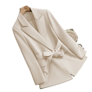 Frühlings- und Sommer-Kaffeefarbenes Anzug-Set mit Schnürung am Bund für Damen, Koreanische Version, Büro-Damenmode, Komplett Passend, Schlanke Passform - Product Image 4