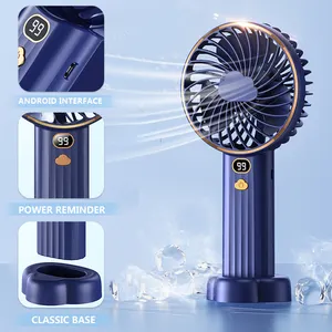 Personalização bateria LED digital Portable Cooling Mini Handheld Fan China Wholesale recarregável Hand Held Fan para o verão