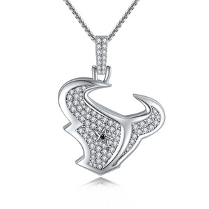 Colgante de Plata 925 con Morganita para Hombre, Estilo Pop Europeo y Americano - Accesorio de Moda Deportivo para Celebridades - Product Image 1