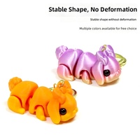 Porte-clés lapin à oreilles tombantes mignon en PLA imprimé en 3D, petit pendentif avec articulations mobiles, design réaliste, plusieurs teintes macaron