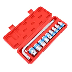 Mini kit de herramientas de reparación de automóviles, juego de llaves de enchufe de trinquete para reparación doméstica, tipo L, 10 Uds.