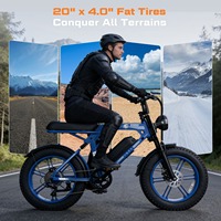 Vélo électrique à pneus larges de 20 pouces 1000W avec batterie amovible 48V 17,5Ah pour adultes
