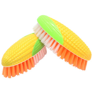 Corn Shape Car Cleaning <b>Brush</b> PP Plastic Wash <b>Scrub</b> <b>Brush</b> Nylon Bristles Hand Car Care Grooming Tool - Product Image 1