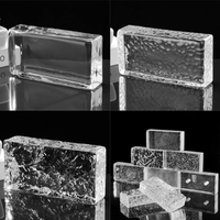 Vente en gros directe de briques de verre glacé pour l'extérieur avec décoration standard solide en cristal clair