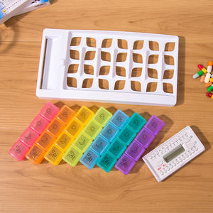 4 veces al día, organizador de pastillas semanal grande de 7 días, pastillero de vitaminas y medicamentos, con recordatorio - Product Image 2