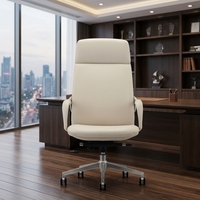 Chaise de bureau contemporaine en cuir à hauteur réglable, à dossier haut, pivotante, pour cadres commerciaux, de luxe Big Boss