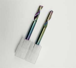 Fresa de Carburo de un Solo Filo en Espiral, Recubrimiento DLC Colorido, Herramienta de Corte de Mecanizado de Precisión, Duradera, para Aluminio CNC - Product Image 1