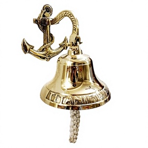 Decorative Nautical Bell With <b>White</b> Rope <b>Hanging</b> Titanic Ship Bells Luxury Decoration For Weddings Home Decor Brass Wall Bell - Product Image 1