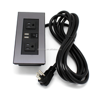 Bandeau d'alimentation encastré de conférence canapé de bureau utilisation prise de courant intégrée hôtel de table chargeur USB prise de courant de meubles