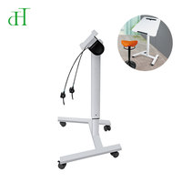 Pupitre roulant avec base pneumatique réglable en hauteur et tête inclinable pour présentations