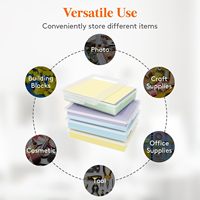 Lot de 4 boîtes de rangement transparentes 12x9 avec couvercle à loquet pour documents A4, fournitures artistiques et organisateur de matériel