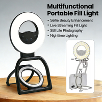 Support de téléphone magnétique en plastique avec anneau lumineux LED, trépied portable pliable et étanche pour smartphone (compatible iPhone)