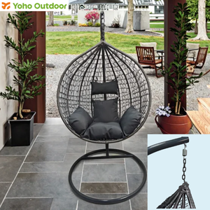 <b>Cheap</b> Water Drop Shaped Backyard Rattan Swing <b>Chair</b> Indoor/Outdoor Hanging <b>Chair</b> Patio Hanging <b>Egg</b> <b>Chair</b> for Courtyard Garden - Product Image 3