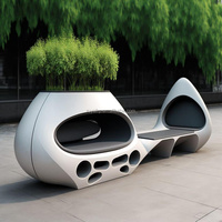 Urban Space – chaise de salon moderne, banc de styliste futuriste, 3 places avec éclairage LED