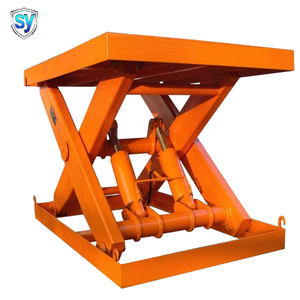 Plateforme élévatrice à ciseaux hydraulique fixe SY SYFSL en acier au carbone avec <span class=keywords><strong>plaque</strong></span> antidérapante à carreaux, capacité de charge industrielle de 6 à 12 tonnes, fabrication chinoise - Product Image 2