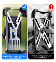 Soporte de Teléfono Ajustable a Prueba de Golpes para Manillar de Bicicleta de Montaña, Motocicleta, Scooter, Vehículo Todoterreno, Compatible con Teléfonos Inteligentes de 4-7 Pulgadas