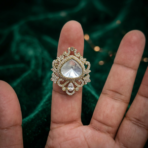 Luxury <b>Gold</b> Plated Cushion Cut CZ <b>Cocktail</b> <b>Ring</b> for Women Geometric Statement Engagement Party Fashion Jewelry - Product Image 2