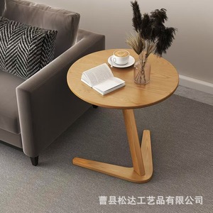 Wooden <b>side</b> <b>table</b>, movable, <b>small</b> <b>round</b> <b>table</b> for home living room, minimalist style, hotel/guesthouse sofa <b>side</b> <b>table</b>, bedside - Product Image 4