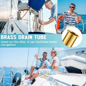 Brass Overflow Drain Tube 1-1/4x3 Inch Transom Splashwell Livewell Baitwell Installation Sea Water Marine <b>Yacht</b> Boat Hardware - Product Image 5