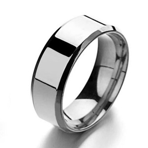 8MM Stainless Steel <strong>Titanium</strong> Steel <strong>Ring</strong> Electroplating Alloy <strong>Men</strong> and Women Glossy <strong>Ring</strong> Can Be Printed LOGO Metal <strong>Ring</strong> - Product Image 4