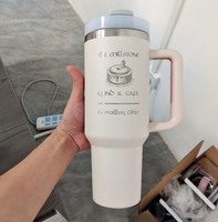 Gobelet isotherme en acier inoxydable de 40 oz avec paille, gobelet de sublimation de 40 oz avec poignée, vente en gros