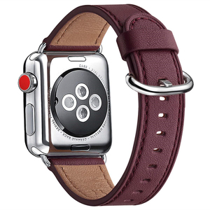 Top Grain Leder Uhren armbänder IWatch Ultra SE & Serie Metall verschluss Uhren gürtel Soft <span class=keywords><strong>Watch</strong></span> Leder armband - Product Image 6