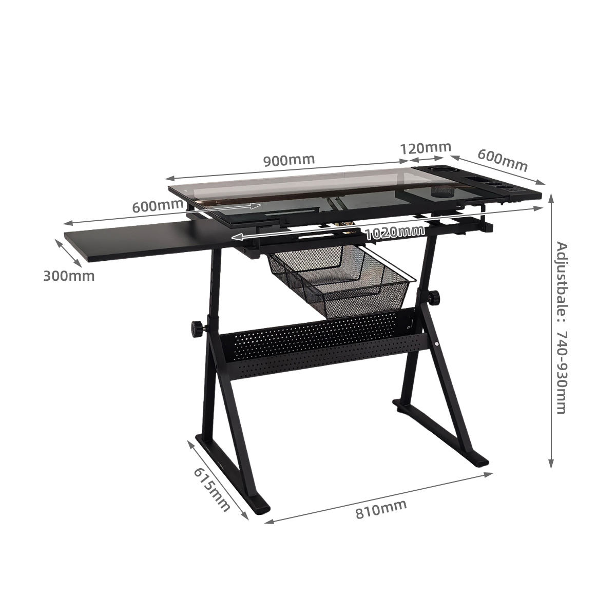 Dessus/dessus de table noirs transparents
