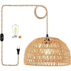 Lámpara Colgante <span class=keywords><strong>de</strong></span> <span class=keywords><strong>Playa</strong></span> Costera <span class=keywords><strong>de</strong></span> Altura Ajustable con Cuerda <span class=keywords><strong>de</strong></span> Hierro Tejida a Mano, Estilo Moderno Vintage para Hogar o Bar - Product Image 5