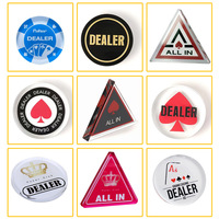 Bouton de rondelle de croupier de poker en acrylique sur mesure croupier de jeux de poker transparent bouton de Crystal Casino tout en carte Texas Hold'em
