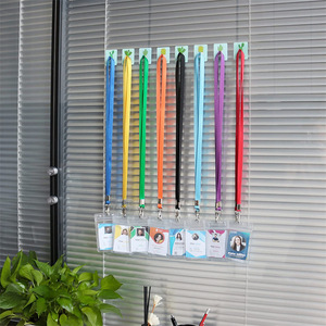 1.5 Lobster Buckle Brand Lanyard Student <b>ID</b> Badge Strap Exhibition Badge Work Permit with Soft Rubber Vertical Card <b>Holder</b> - Product Image 2
