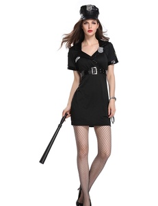 Cosplay di Halloween caldo nero donna Sexy Costume della polizia <span class=keywords><strong>poliziotta</strong></span> gioco di ruolo uniforme poliziotto donna Mini abito - Product Image 3