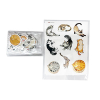 Autocollants PVC Honli Chat Chaton Mignon Dessin Animé Graffiti Imperméables Découpés Esthétiques Animaux Enfants Ordinateur Portable Journal DIY Cadeau 49 Pièces
