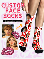 Chaussettes d'hiver ALBK personnalisées avec motif de lettres, photo, texte, nouveauté amusante, cadeau personnalisé avec photo de visage pour femmes, hommes, Saint-Valentin