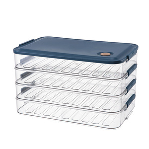 WS230 gran oferta caja de almacenamiento de nevera transparente de cuatro capas caja de almacenamiento de grado alimenticio PET organizador de refrigerador de alimentos vegetales - Product Image 2