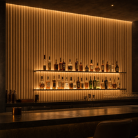 Panneau mural flexible en placage de bois à lattes ondulées, panneau acoustique 3D, revêtement cannelé pour hôtel, bar, salon
