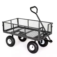 Chariot pliable en acier à quatre roues robuste, pratique, personnalisable en OEM, plateforme en fer portable, pour l'extérieur
