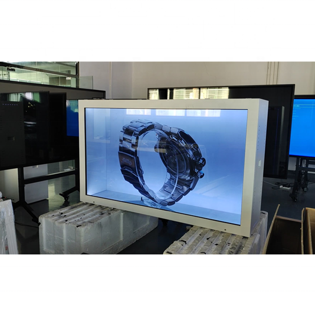 21.5'' 32''55''86'' High Resolution 1080P Touch Screen Advertisement Box Window Transparent 3D Advertising LCD Display Cabinet
