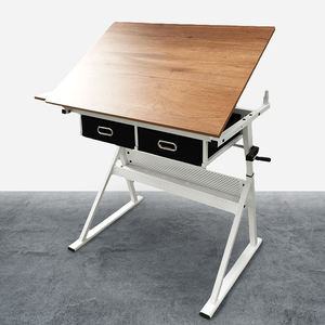 Mesa de Dibujo Multifuncional para Arquitectos, Escritorio Inclinable con Ángulo Ajustable, con 2 Espacios de Almacenamiento y Manivela - Product Image 1