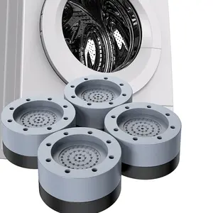 Almofadas para pés de máquina de lavar roupa, suporte universal ajustável para aumentar a base do refrigerador, lavadora e secadora antiderrapante e antivibração